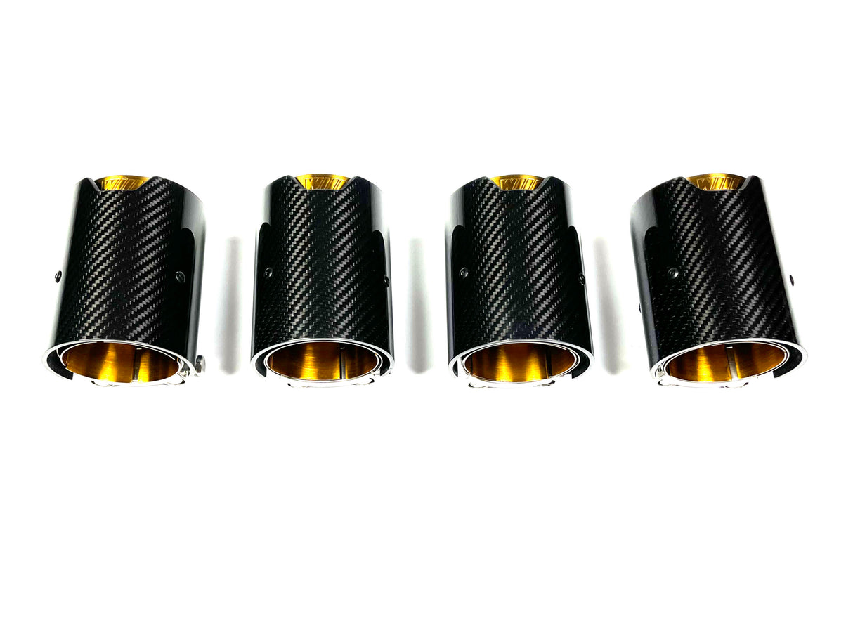 Carbon Fiber Exhaust Tips- Set of 4 (BMW F80 M3 | F82/F83 M4 | F87 M2) - MidWest Bimmer Supply