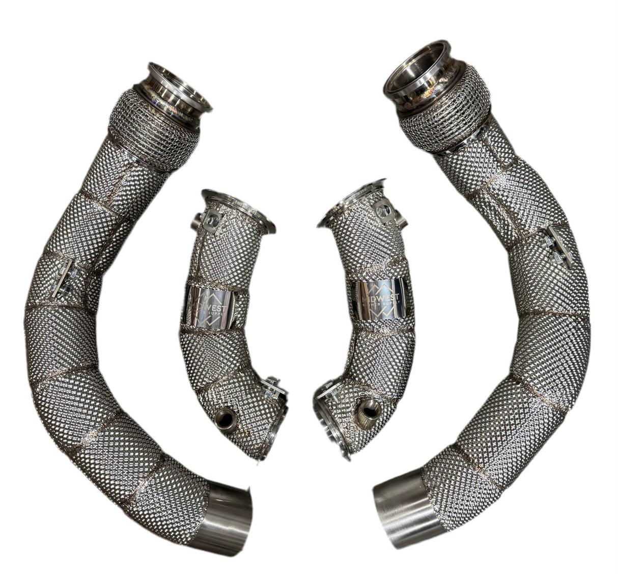 MBS S63 Catless Heatshield Race Downpipes - F90 M5 F91 F92 F93 M8