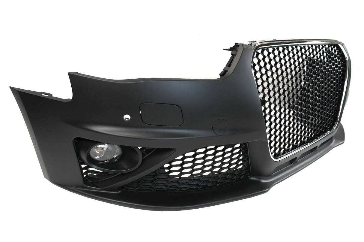 2013-2016 B8.5 Audi A4, RS4 Style Front Bumper W/ Chrome Grille