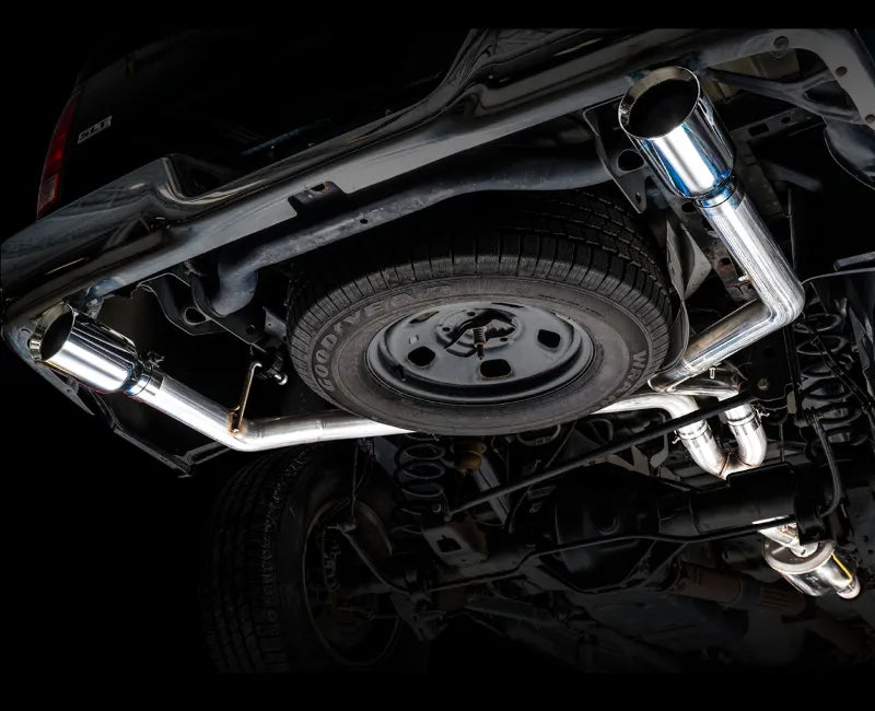 AWE 0FG Dual Rear Exit Catback Exhaust for 4th Gen RAM 1500 5.7L (without bumper cutouts) - Chrome Silver Tips (3015-32101)