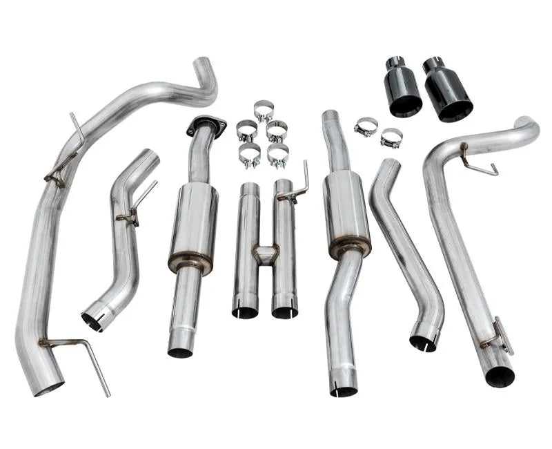 AWE 0FG Exhaust for Gen 2 Ford Raptor (Resonated Performance Cat-back) - Diamond Black 5" Tips (3015-33106)