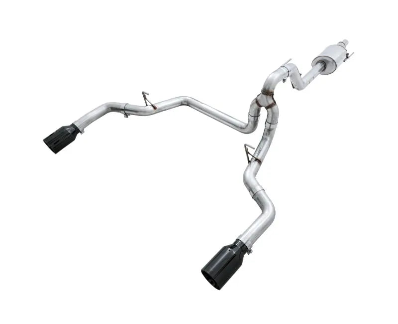 AWE 0FG Dual Exit Exhaust for '15-'20 F-150 - 5" Diamond Black Tips (3015-33120)