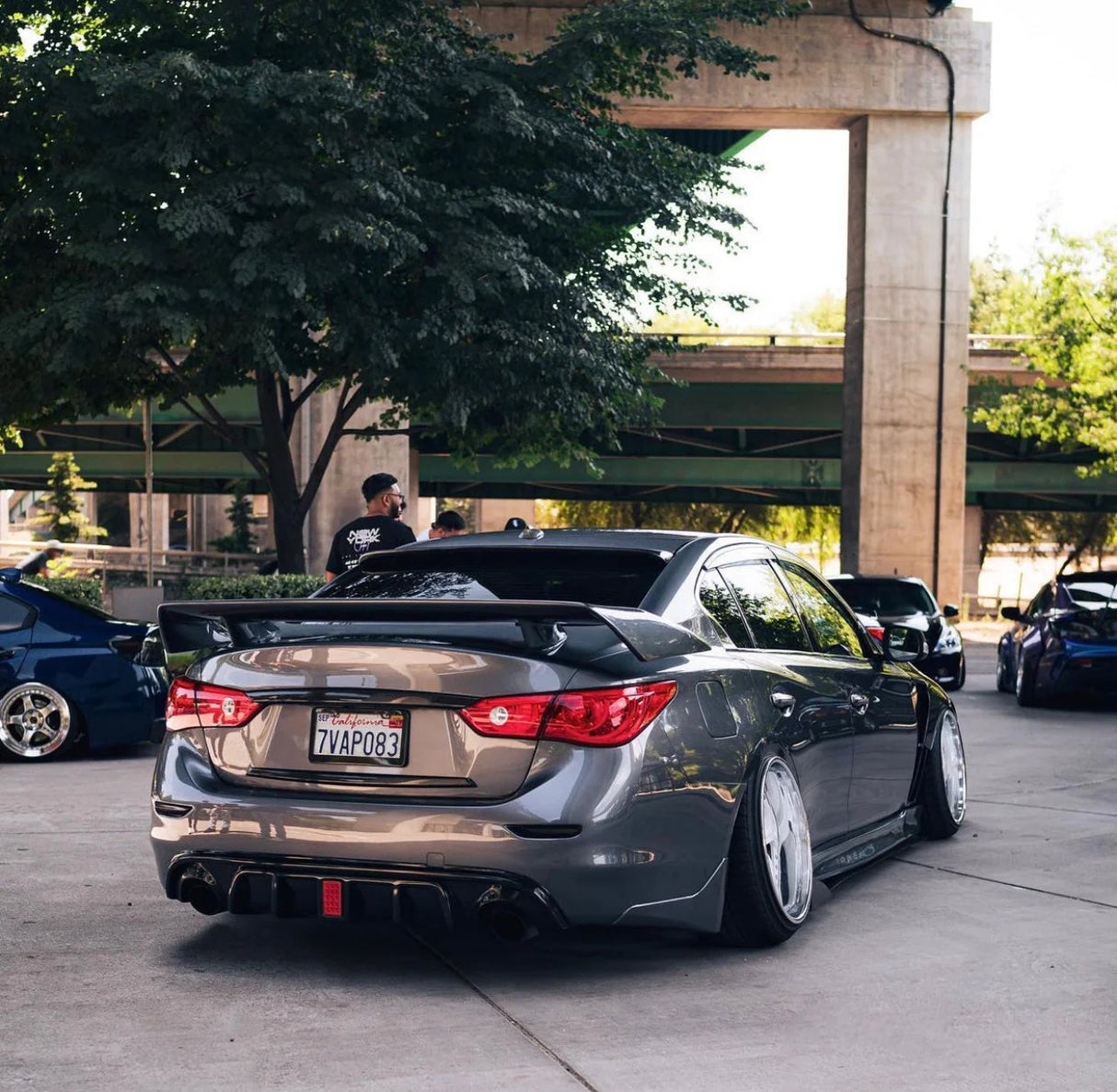 2014-2017 Q50 Gloss Black LED Rear Diffuser - Infiniti Q50