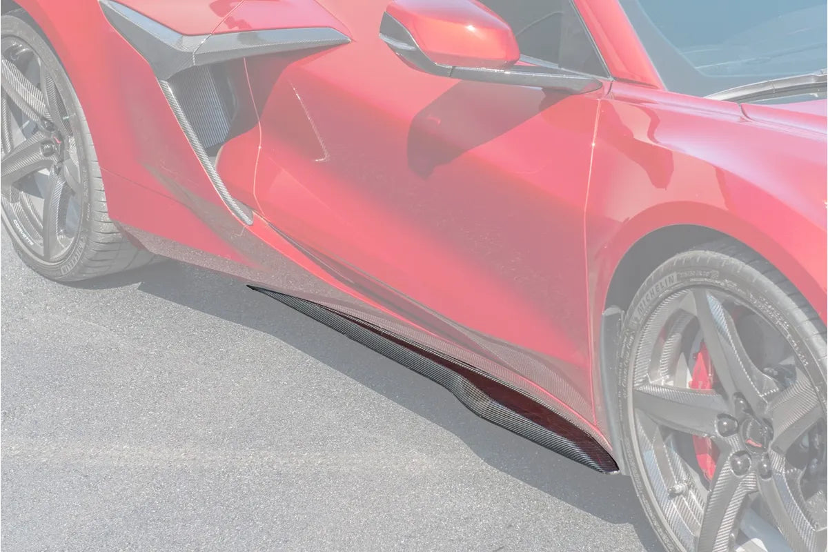 C8 Corvette Carbon Fiber Z06 Style Side Skirts - C8 Chevrolet Corvette