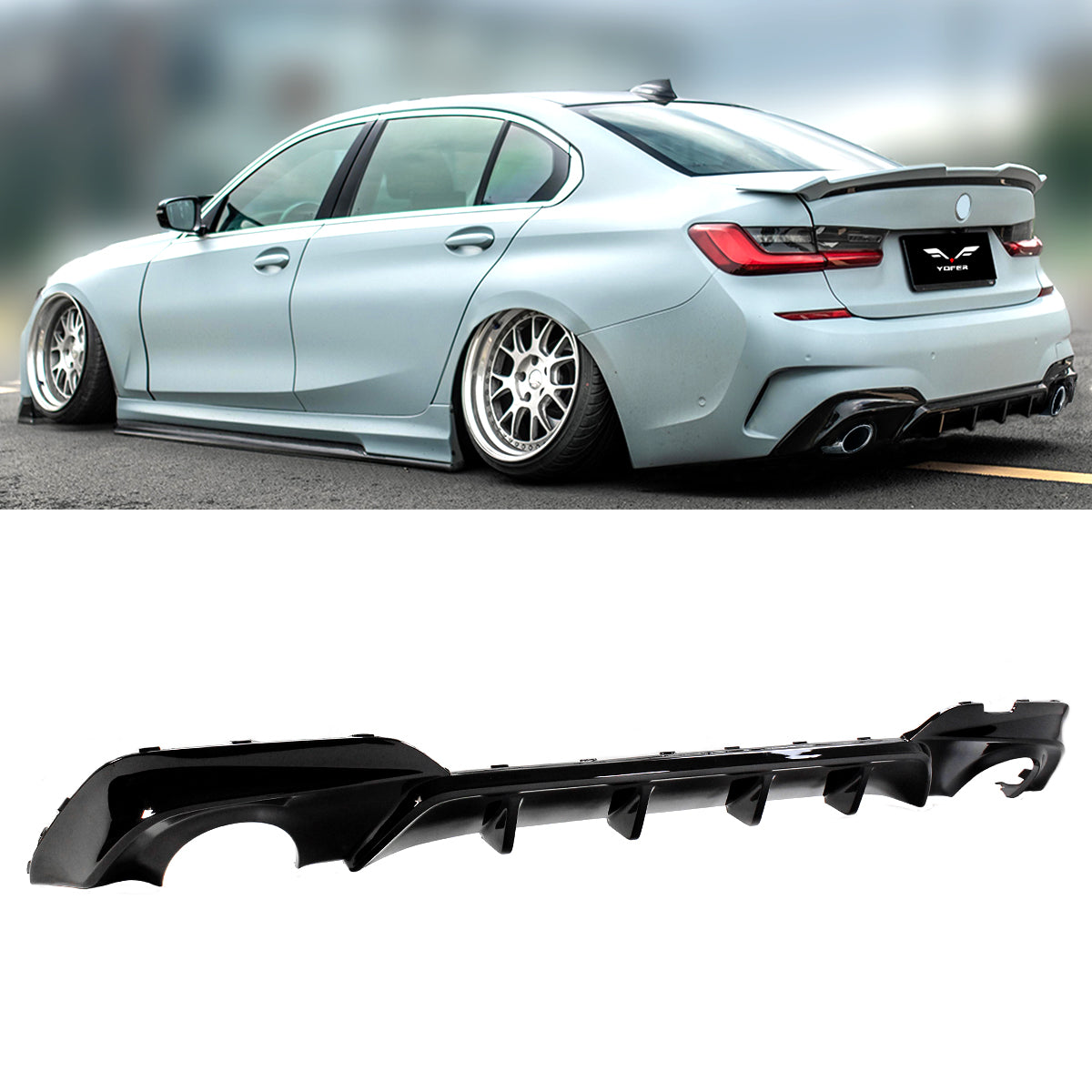G20 330i M-Sport Gloss Black Performance Rear Diffuser - G20 330i PRE LCI