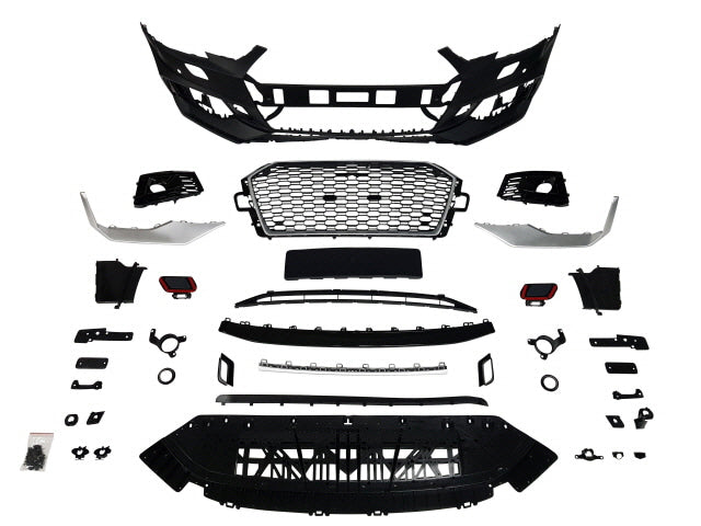 2017-2019 B9 Audi A4, RS4 Style Front Bumper W/ Grille