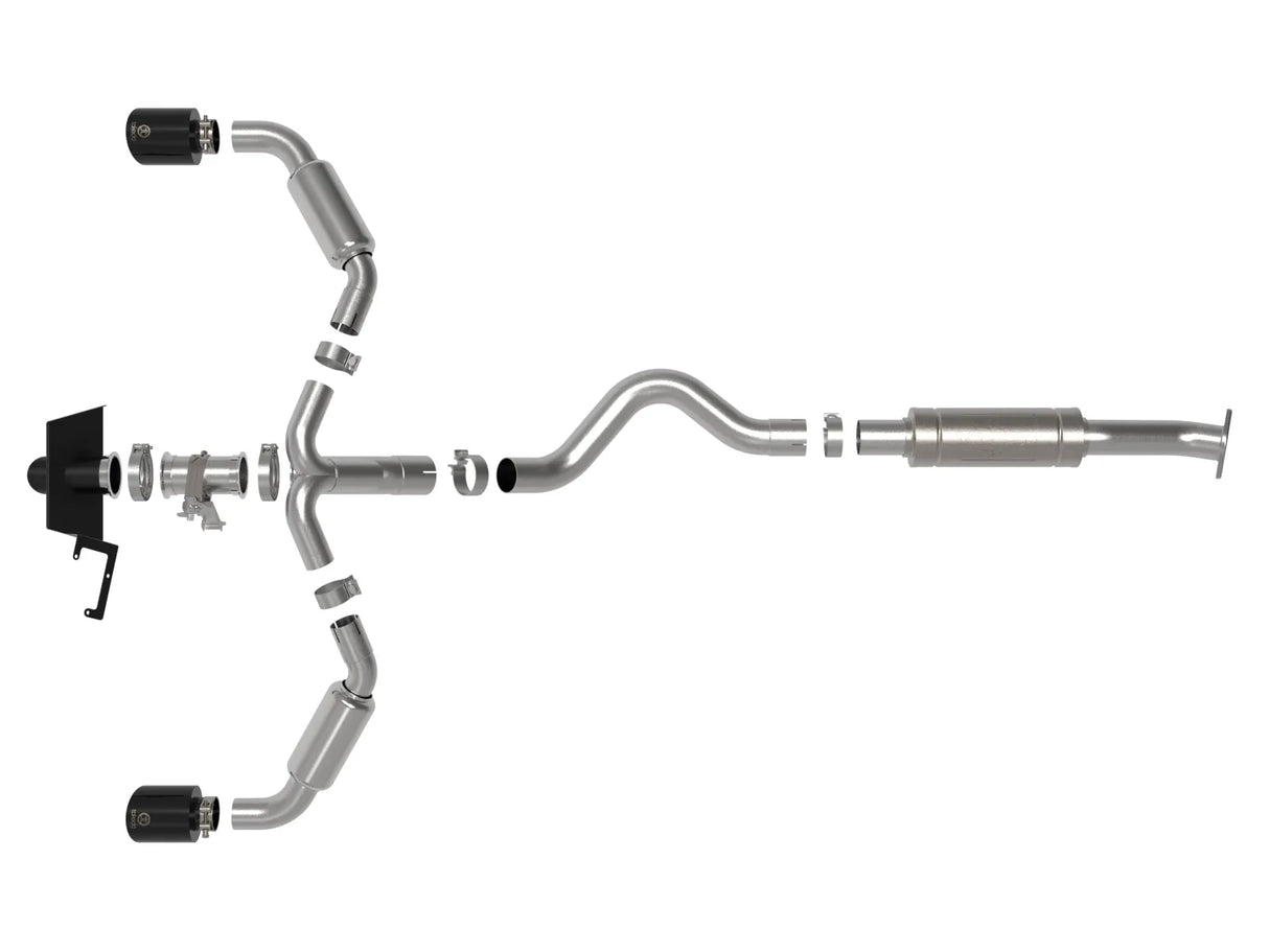 aFe Power Gemini XV 3in to 2-1/2in Cat Back Exhaust w/ Black Tips | 2023+ Toyota GR Corolla (49-36070-B)