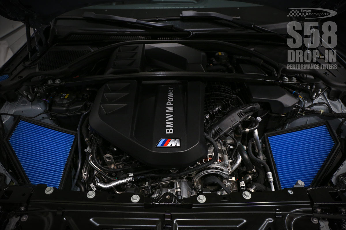 BMS Drop-In Performance Air Filters for S58 BMW G80 M3, G82 G83 M4, & 2023+ G87 M2 - MidWest Bimmer Supply
