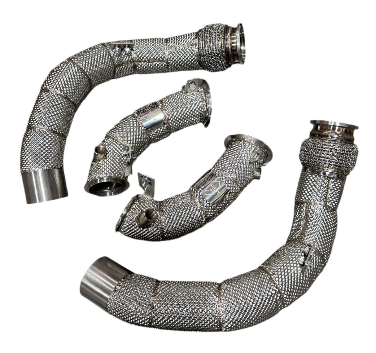 MBS S63 Catless Heatshield Race Downpipes - F90 M5 F91 F92 F93 M8