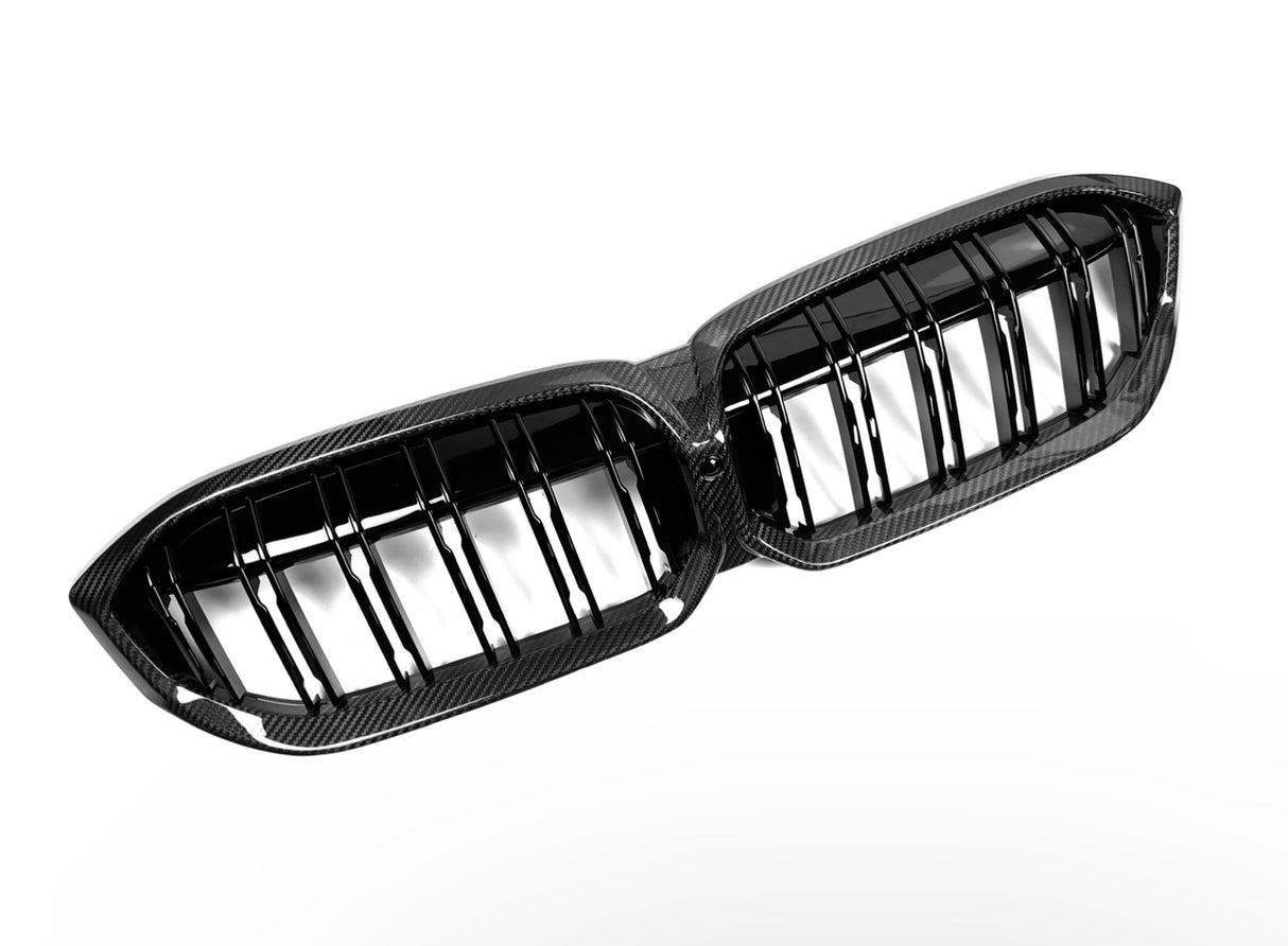 G20 Dry Carbon Fiber Front Grilles Dual Slat (BMW 3-Series G20/G21/G28 LCI) - MidWest Bimmer Supply