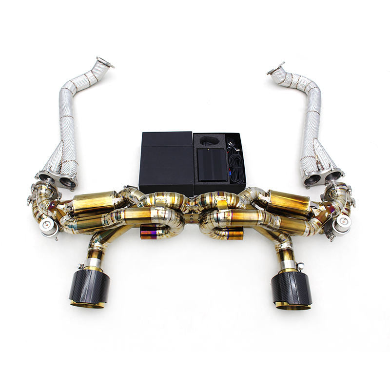 Porsche 718 Cayman GT4 GTS Valved Track Exhaust System With Free Flow Downpipe - Porsche 718 Cayman GT4 GTS 2020+