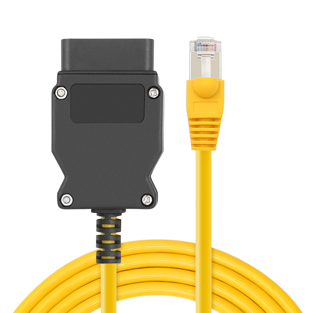 BMW ENET OBD2 Cable for F & G Series Coding – Yellow 6.5Ft Heavy Duty Cable