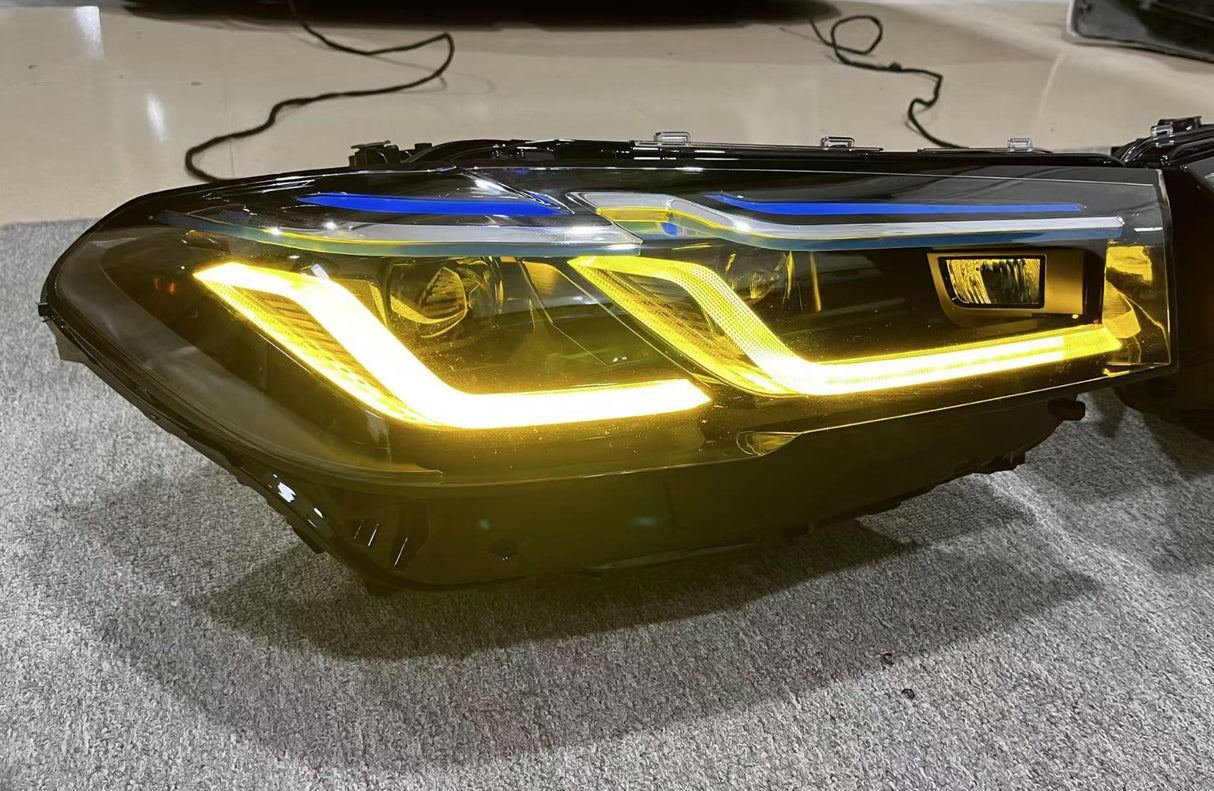 G30 LCI Style Headlights Yellow/White Switchback - F90 M5 G30 G38 5-Series 2021-2023