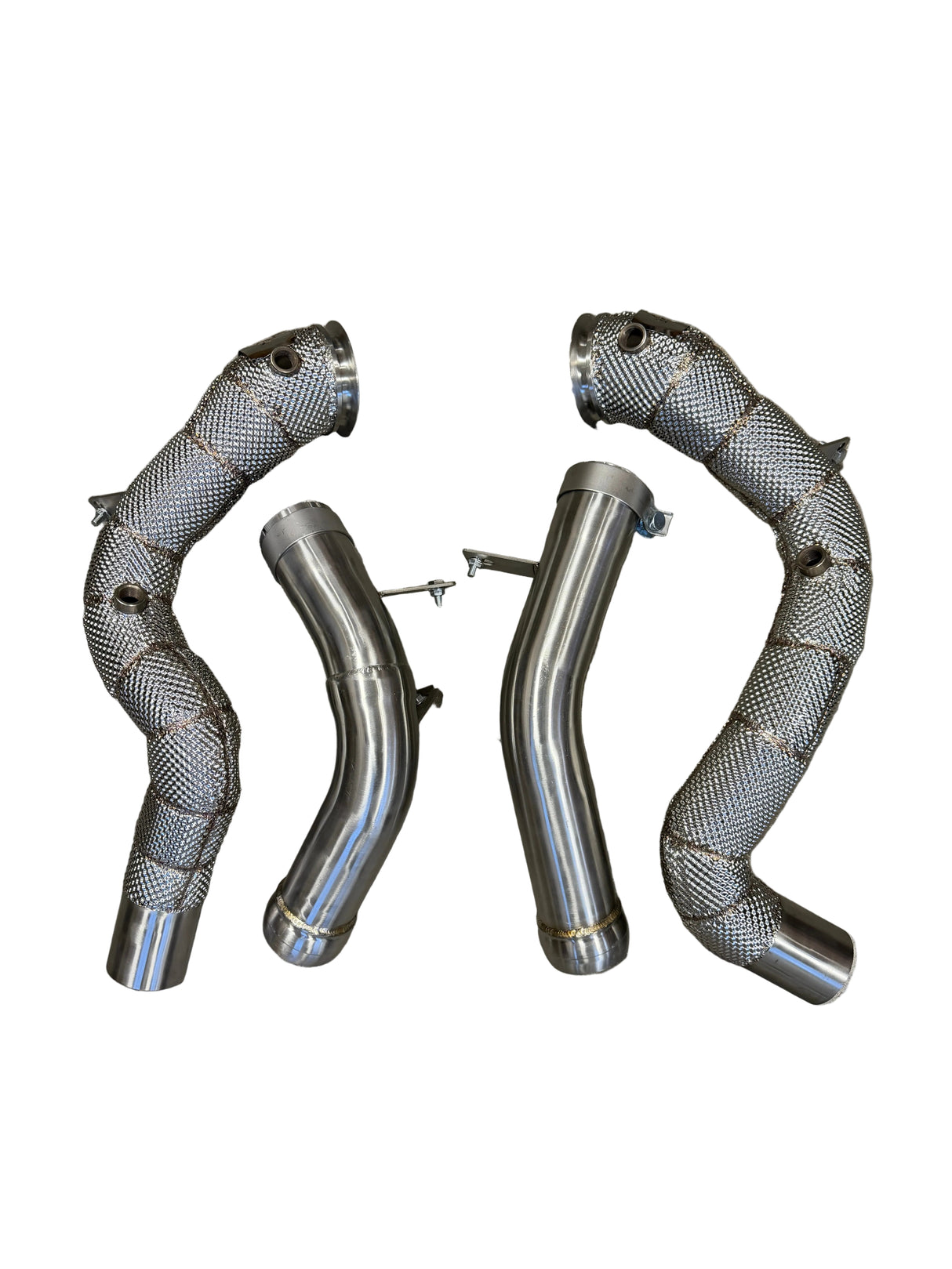 E63 Catless Race Downpipe W/ Heat Shield - Mercedes-Benz W213 E63 E63S AMG 4.0 M177