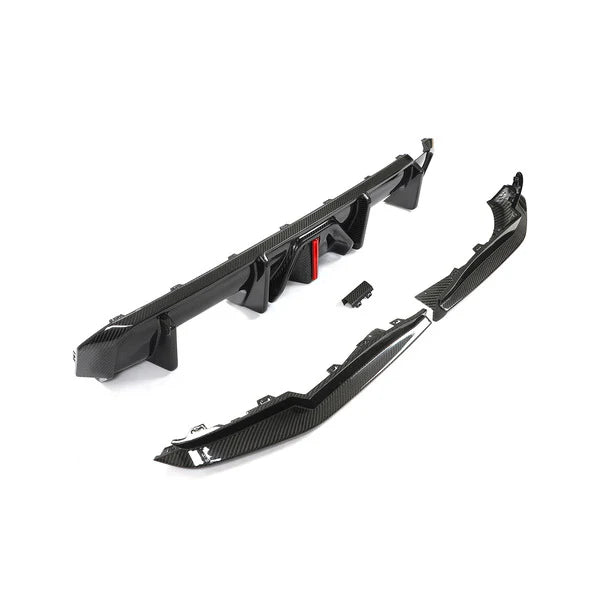 G8X M3/M4 AK Style Dry Carbon Fiber LED Rear Diffuser w/ splitters - G80 M3 G82 G83 M4