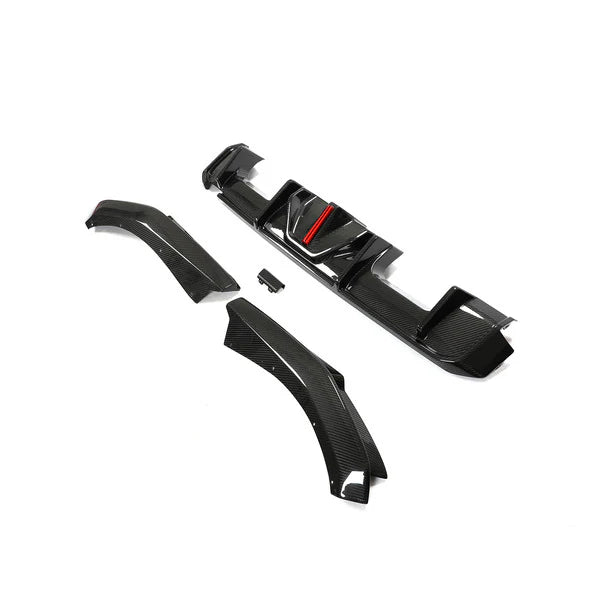 G8X M3/M4 AK Style Dry Carbon Fiber LED Rear Diffuser w/ splitters - G80 M3 G82 G83 M4