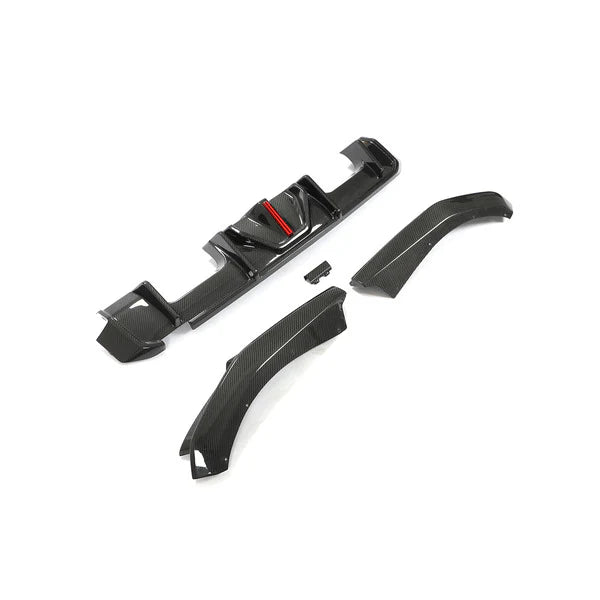 G8X M3/M4 AK Style Dry Carbon Fiber LED Rear Diffuser w/ splitters - G80 M3 G82 G83 M4
