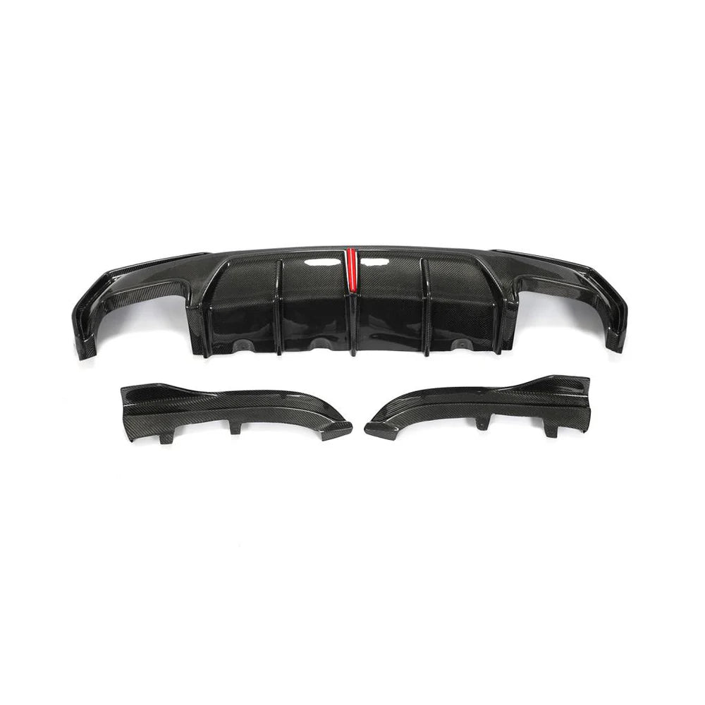G22 4-Series KB Style LED Carbon Fiber Rear Diffuser 3 Piece - G22 4-Series