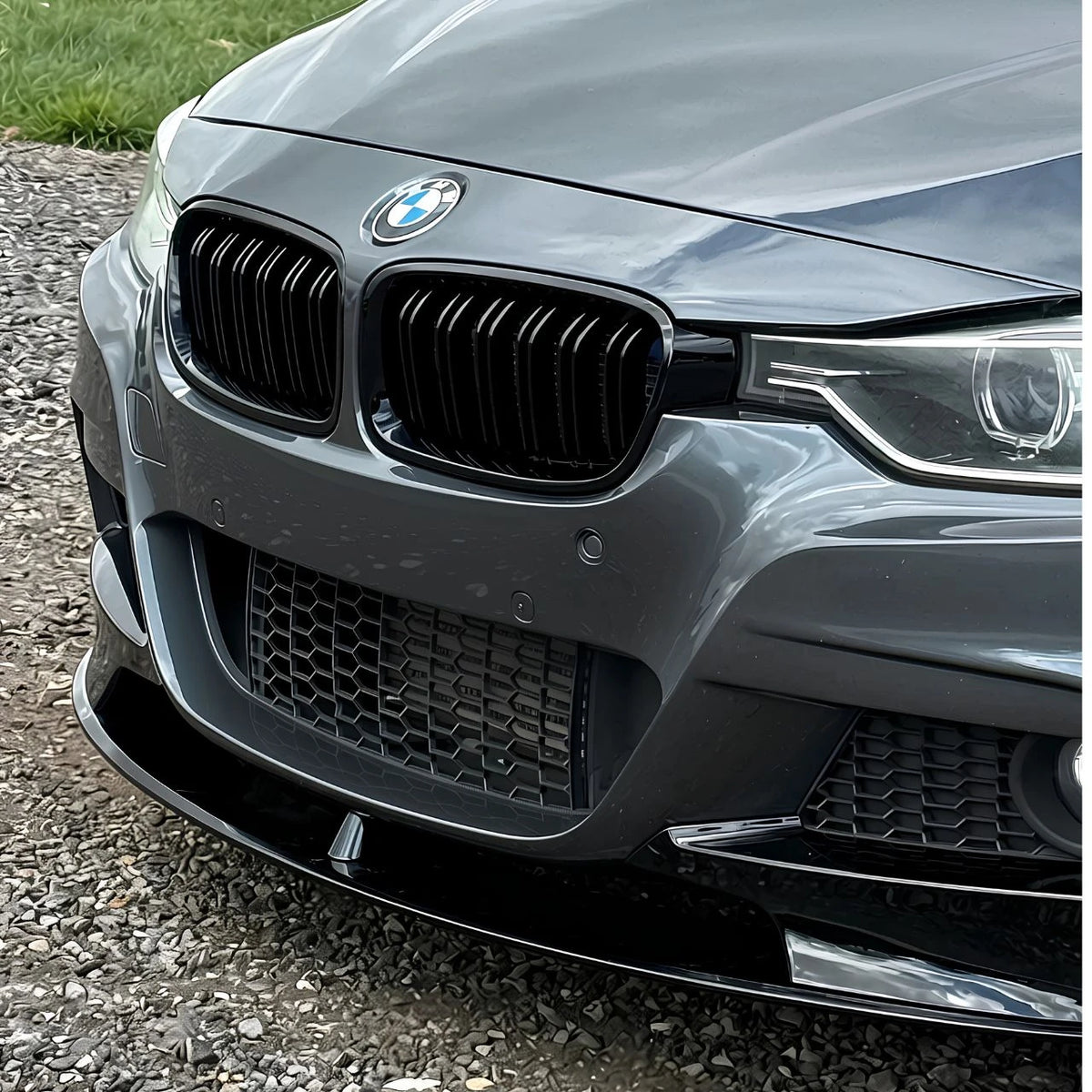 F30 Gloss Black M Performance Style Front Lip 4pc - F30 3-Series