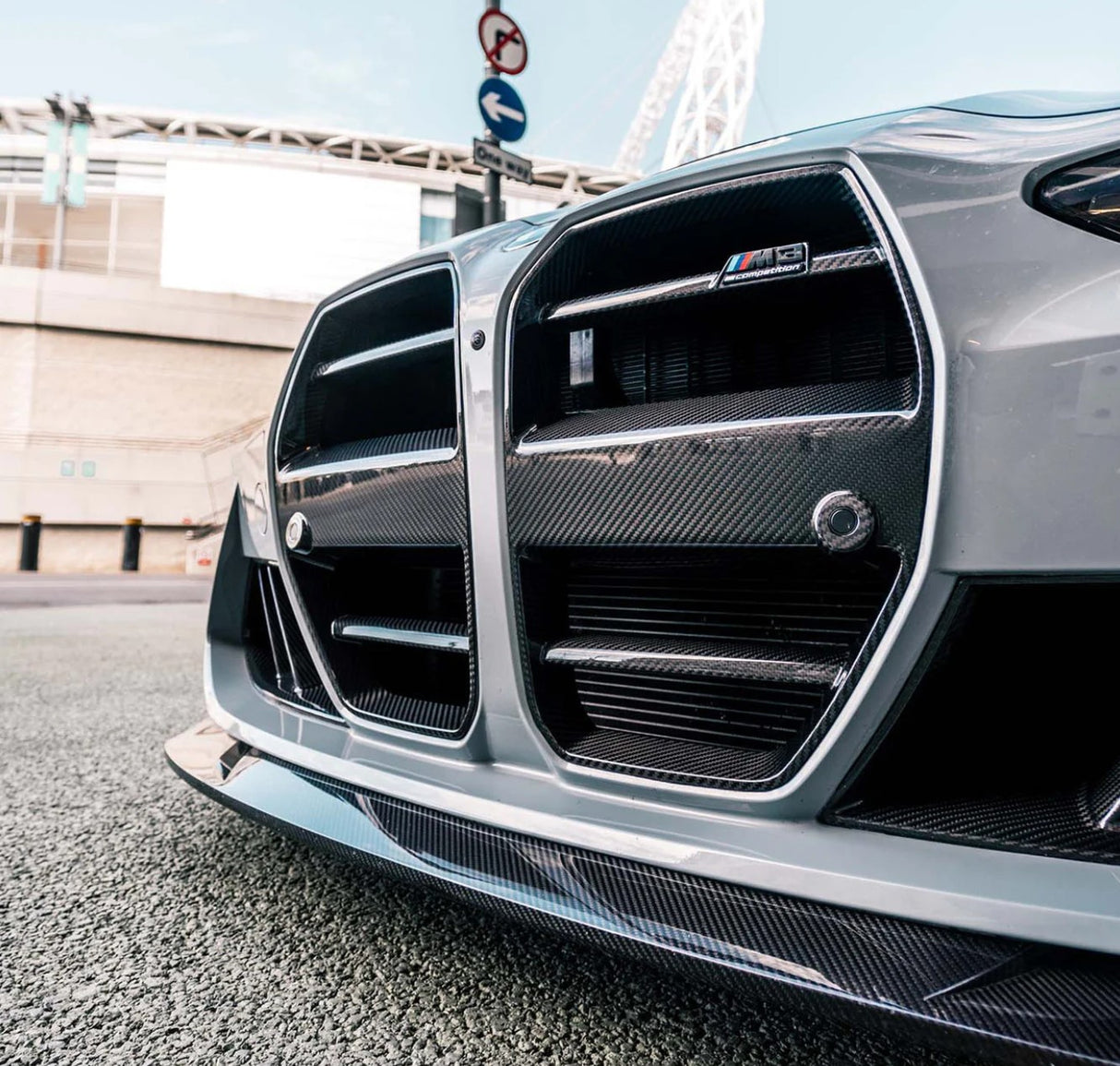 ST Style Dry Carbon Fiber Front Grille Without ACC (BMW G80/G82/G83 M3/M4) - MidWest Bimmer Supply