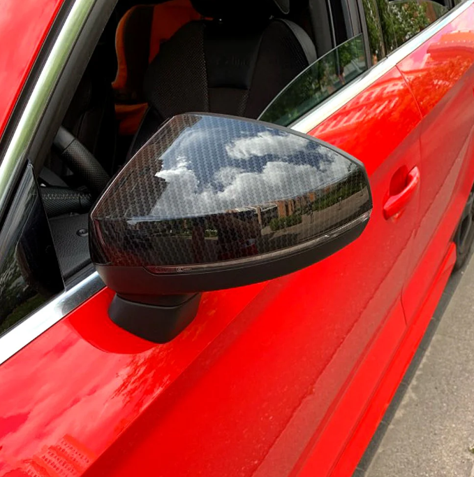 Carbon Fiber OEM Style Replacement Mirror Caps - Audi 8V A3 S3 RS3 W/ Lane Assist