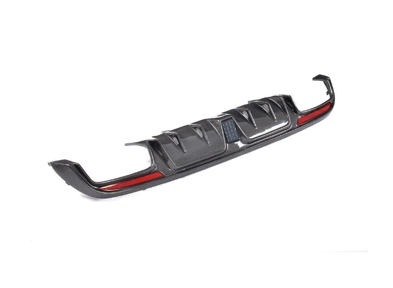 Carbon Fiber B Style Rear Diffuser W/ LED Light - Mercedes-Benz W205 C63 C43 C300 & More