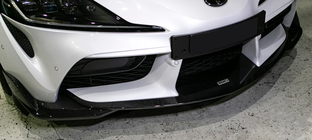 A90 Supra Carbon Fiber TOM R Style Front Lip - A90 A91 Supra