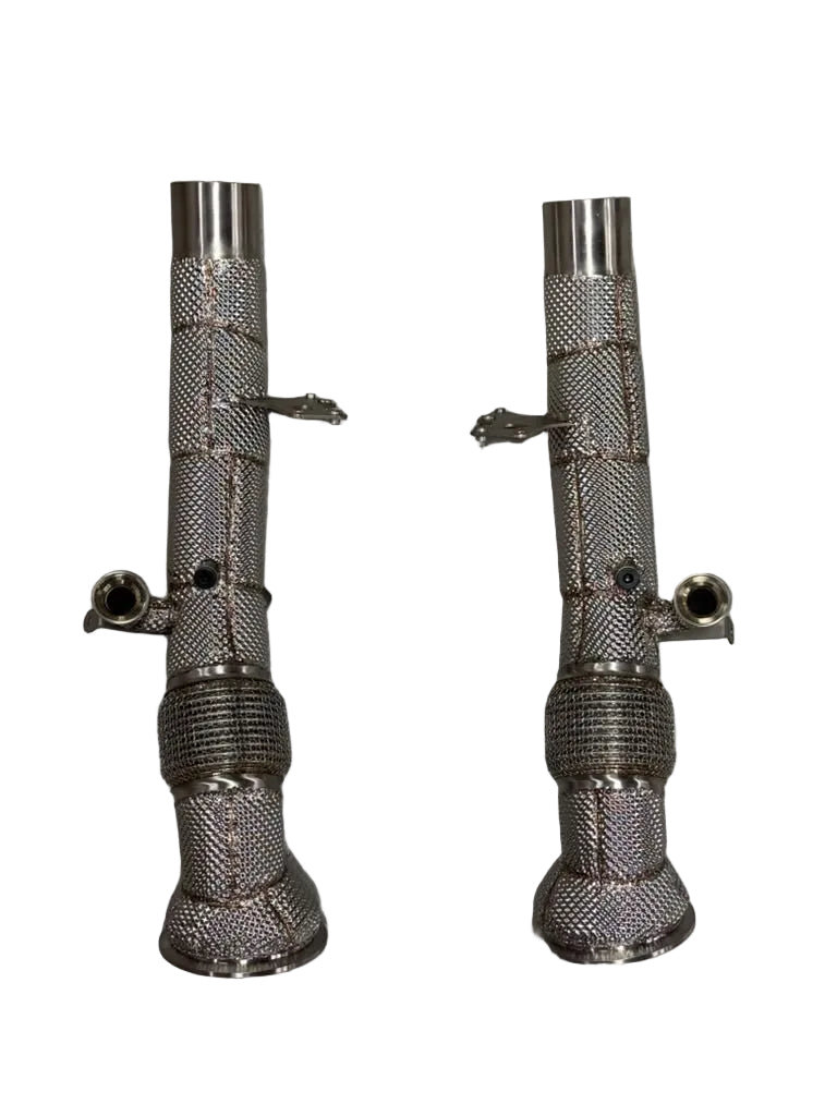 296 Catless Race Downpipe W/ Heat Shield - Ferrari 296 GTB GTS 2022+