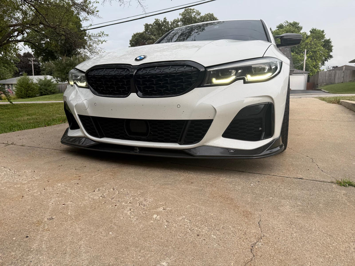 AC Style Carbon Fiber Front Lip 3pc (G20 3-Series Pre LCI)