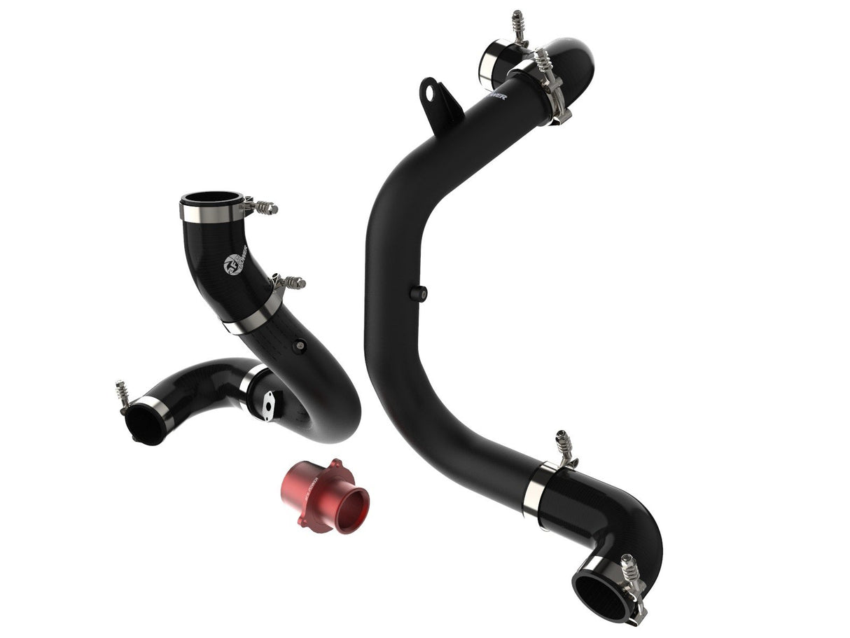 aFe Power BladeRunner Aluminum Hot and Cold Black Charge Pipe Kit w/Turbo Muffler Delete | Multiple Applications (46-20415-B)
