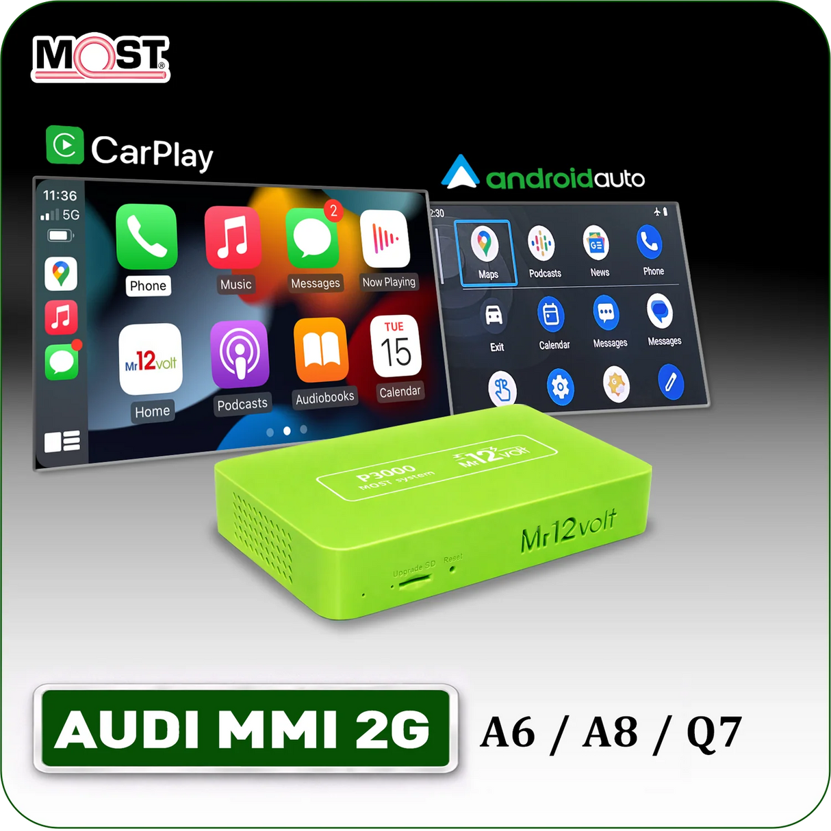 Wireless Apple CarPlay & Android Auto for Audi MMI 2G System