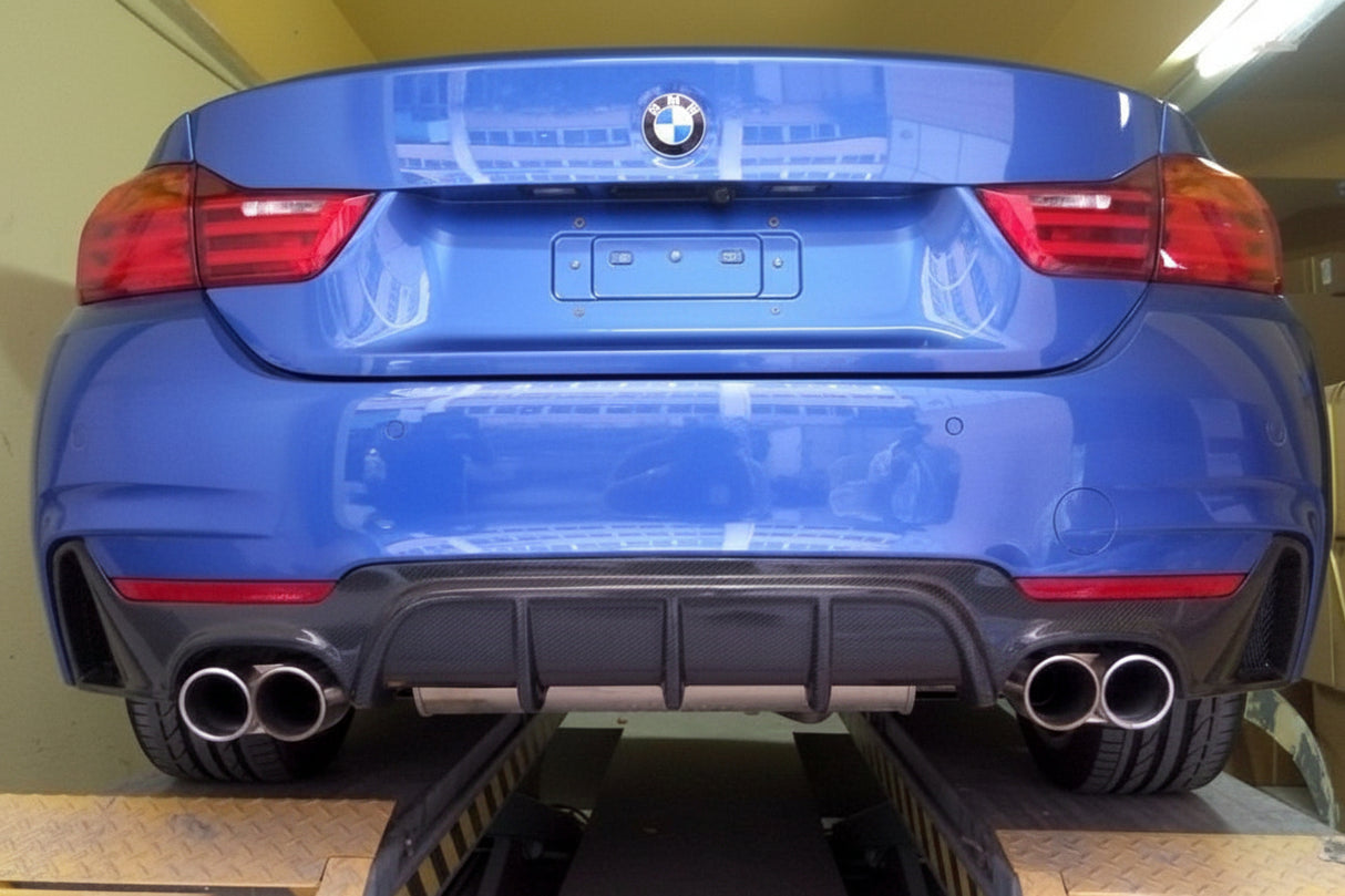 F3X 4-Series MP Style Carbon Fiber Rear Diffuser Single Tip - F32 F33 F36 4-Series