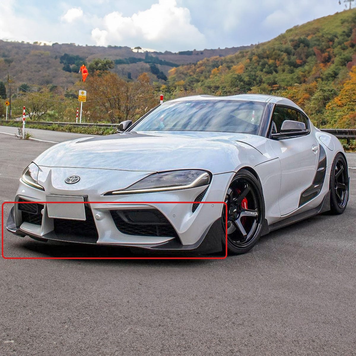 A90/A91 Supra Carbon Fiber GR Style 3pc Front Lip - A90 A91 Supra