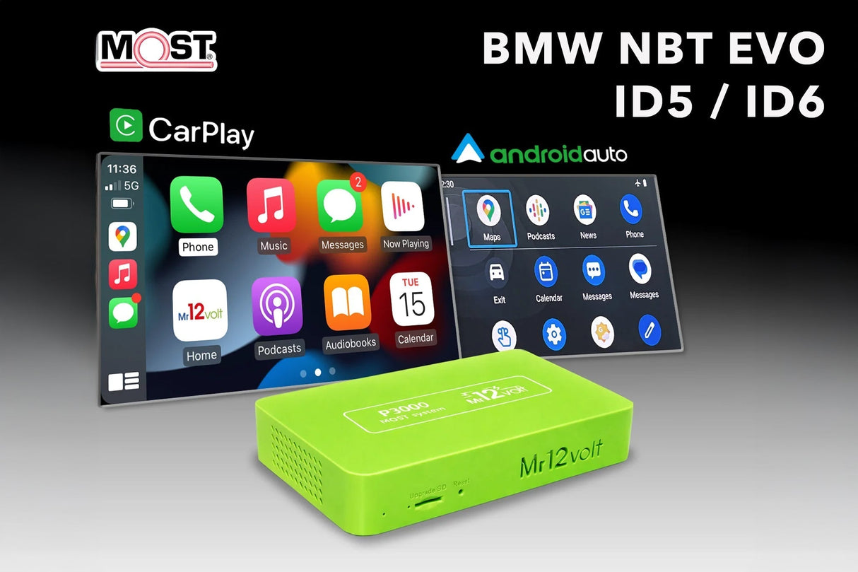 Mr12Volt High-End BMW NBT EVO ID5 ID6 Wireless CarPlay & Android Auto MOST Interface - Toyota Supra A90