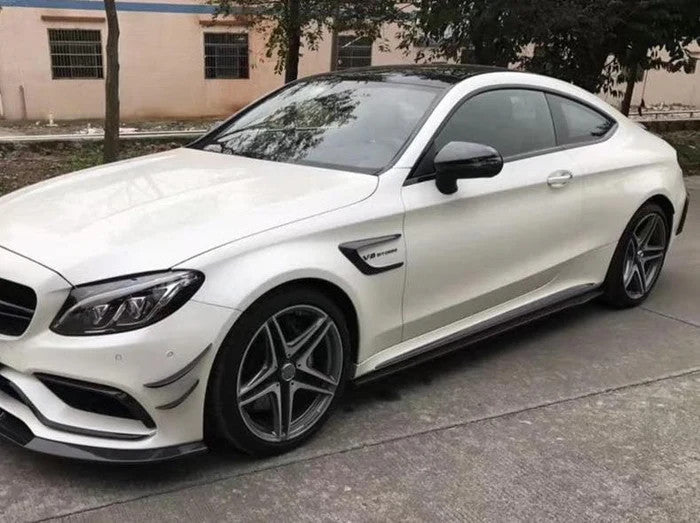 W205 Carbon Fiber C Style Side Skirts - W205 C-Class C43