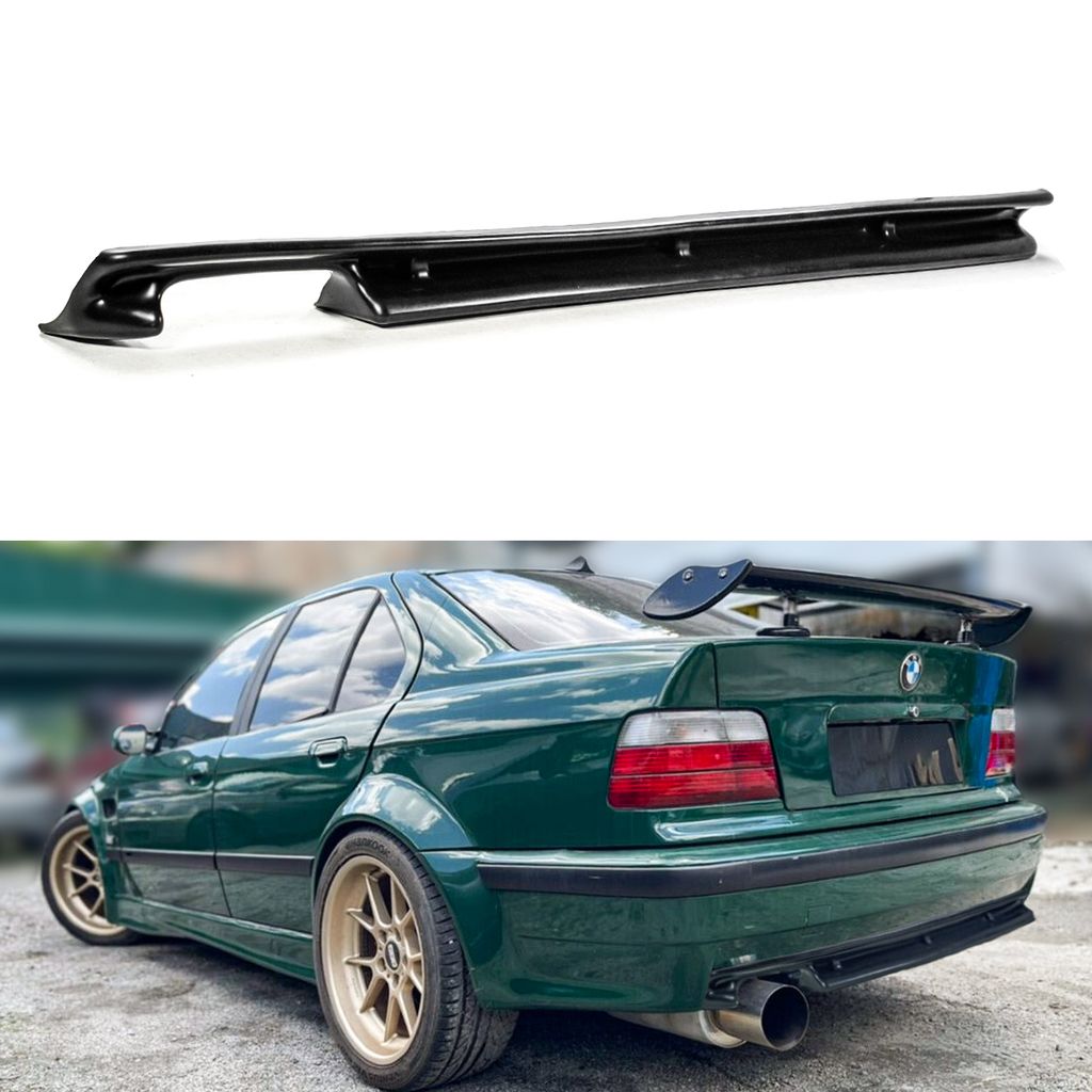 E36 Unpainted Black Finish M3 Style Rear Bumper Diffuser Add-On - E36 3-Series