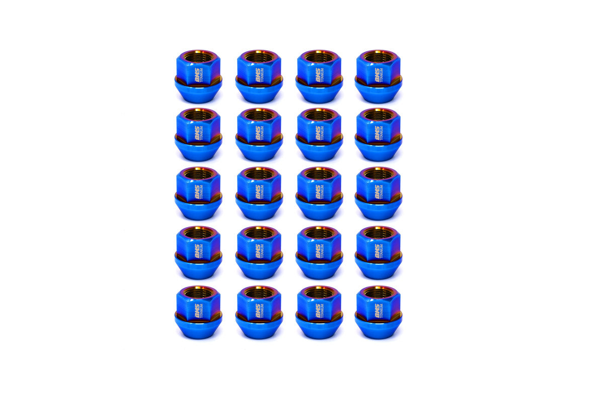 BMS Elite Titanium Lug Nuts - M14x1.25 - Cone Seat - Set of 20 - MidWest Bimmer Supply