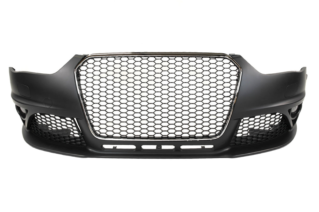 2013-2016 B8.5 Audi A4, RS4 Style Front Bumper W/ Chrome Grille
