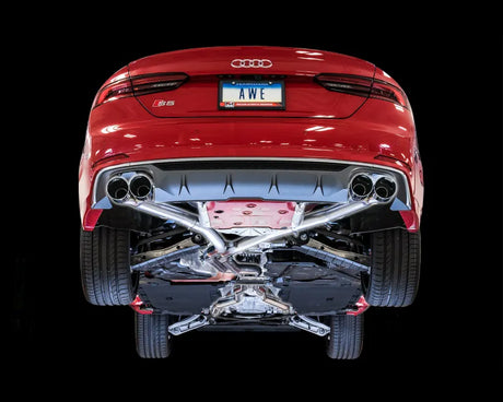 AWE Track Edition Exhaust for Audi B9 S5 Coupe - Chrome Silver 102mm Tips (3010-42064)