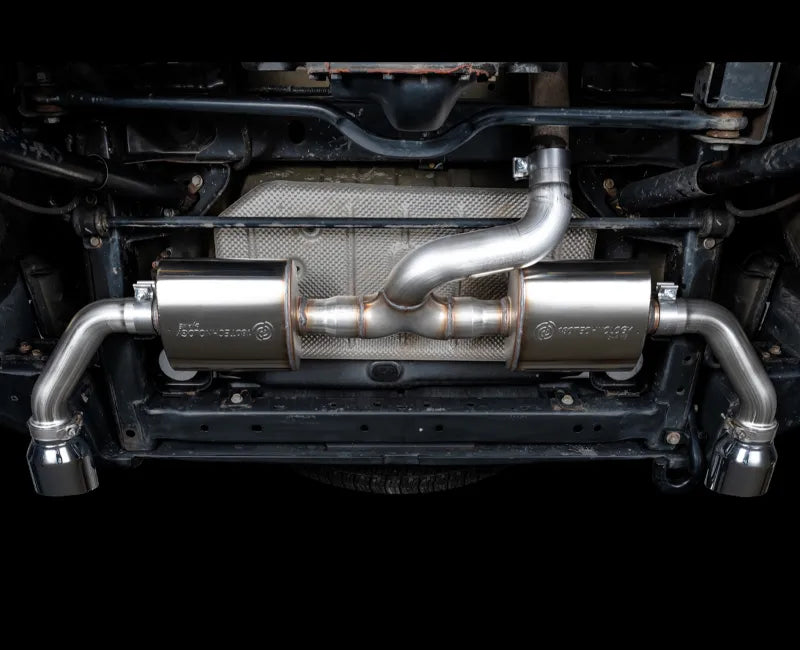 AWE Tread Edition Axleback Dual Exhaust for Jeep JK/JKU 3.6L - Chrome Silver Tips (3015-32003)