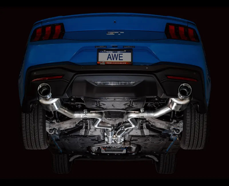 AWE Touring Edition Exhaust for S650 Ford Mustang GT Fastback - Dual Chrome Silver Tips (3015-32650)