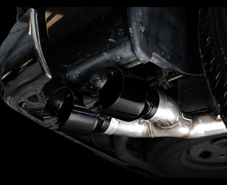 AWE 0FG Single Side Exit Catback Exhaust for 4th Gen RAM 1500 5.7L (without bumper cutouts) - Dual Diamond BlackTips (3015-33309)