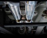 AWE 0FG Catback Split Rear Exit Exhaust for 4th Gen Silverado/Sierra 1500 6.2L (With Bumper Cutouts) - Quad Chrome Silver Tips (3015-42203)