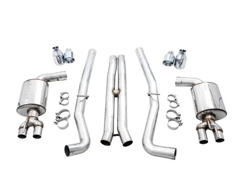 AWE Touring Edition Exhaust for 17+ Challenger 5.7 - Non-Resonated - Chrome Silver Quad Tips (3020-42076)