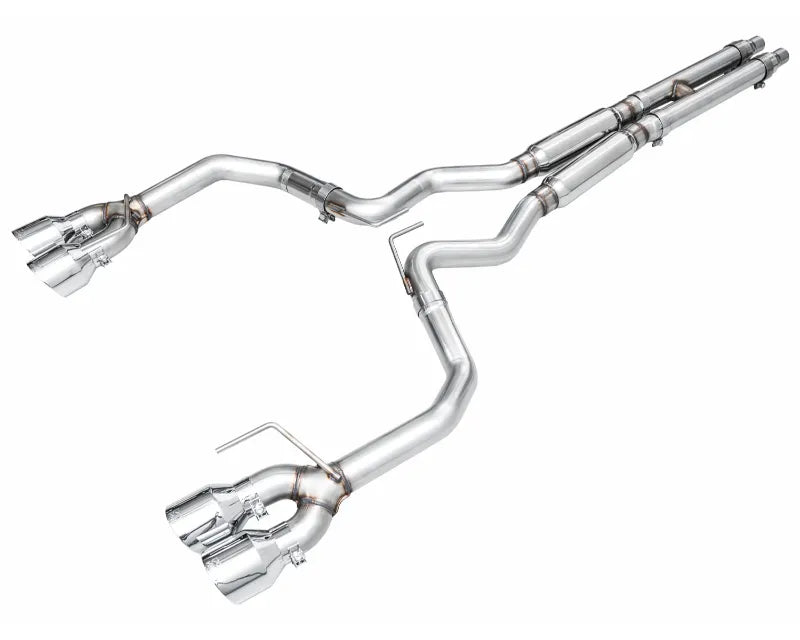 AWE Track Edition Exhaust for S650 Ford Mustang Dark Horse - Quad Chrome Silver Tips (3020-42375)