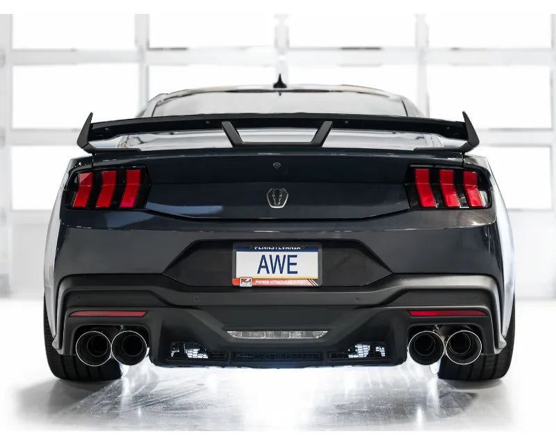 AWE Track Edition Exhaust for S650 Ford Mustang Dark Horse - Quad Chrome Silver Tips (3020-42375)