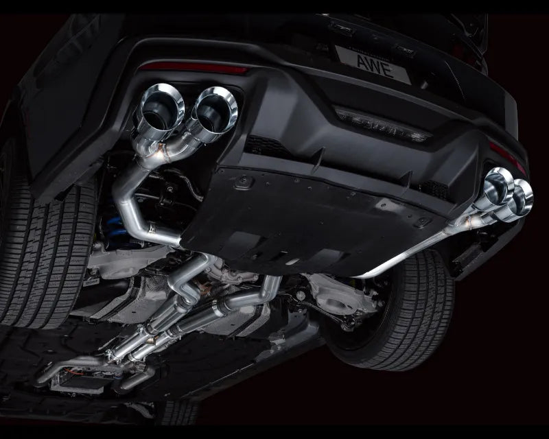 AWE Track Edition Exhaust for S650 Ford Mustang Dark Horse - Quad Chrome Silver Tips (3020-42375)