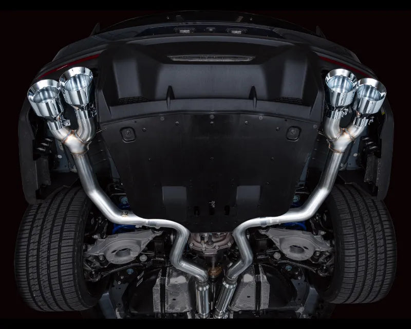 AWE Track Edition Exhaust for S650 Ford Mustang Dark Horse - Quad Chrome Silver Tips (3020-42375)