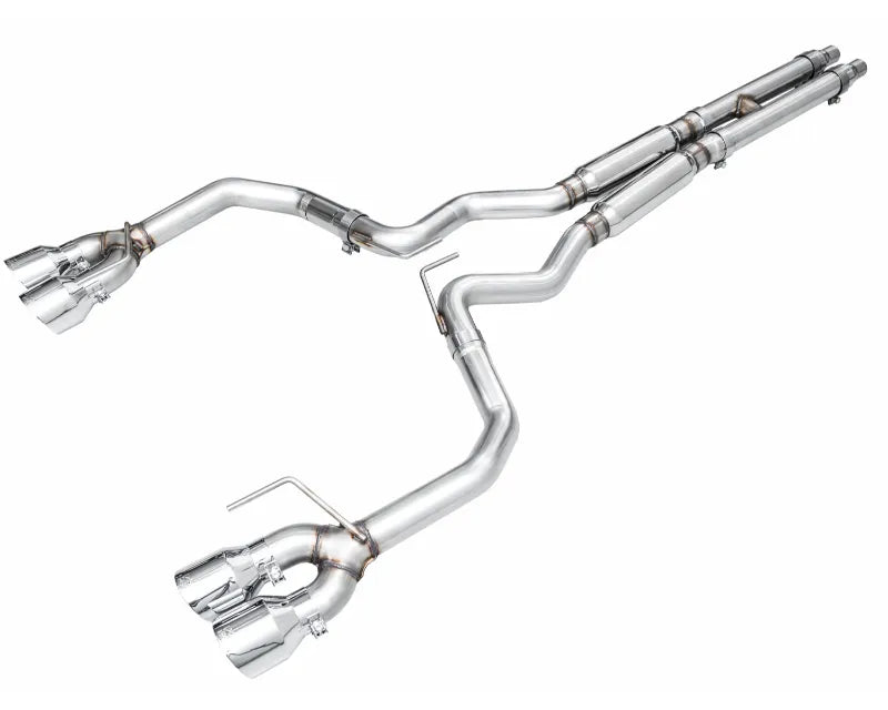 AWE Track Edition Exhaust for S650 Ford Mustang GT Fastback - Quad Chrome Silver Tips (3020-42650)