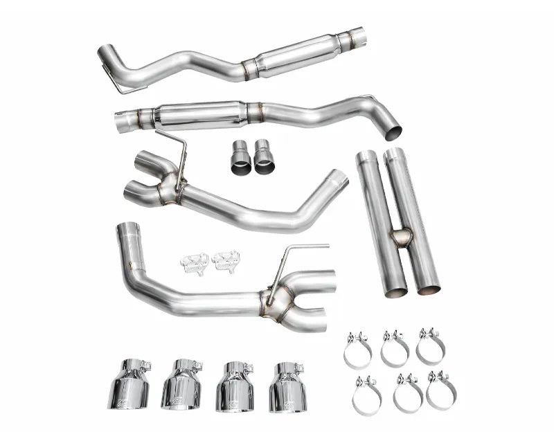 AWE Track Edition Exhaust for S650 Ford Mustang GT Fastback - Quad Chrome Silver Tips (3020-42650)